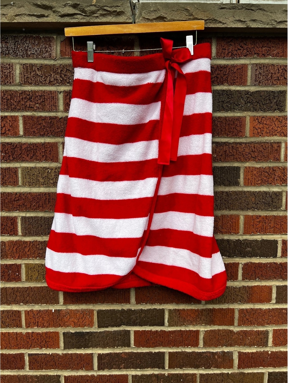 Blu Chic Red and White Striped Sherpa Swim Wrap